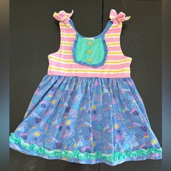 Matilda Jane Pink and White Ruffled Tiered Sundress - Picture 1 of 4